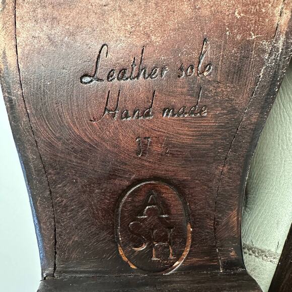 ASH Handmade Distressed Moto Buckle Slouch Grey White Ankle Boots EU37 US 6 - Picture 7 of 7